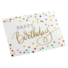 Custom Colored Dots Birthday Card White