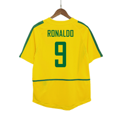 Brazil RONALDO #9 Home Soccer Jersey Retro 2002/03