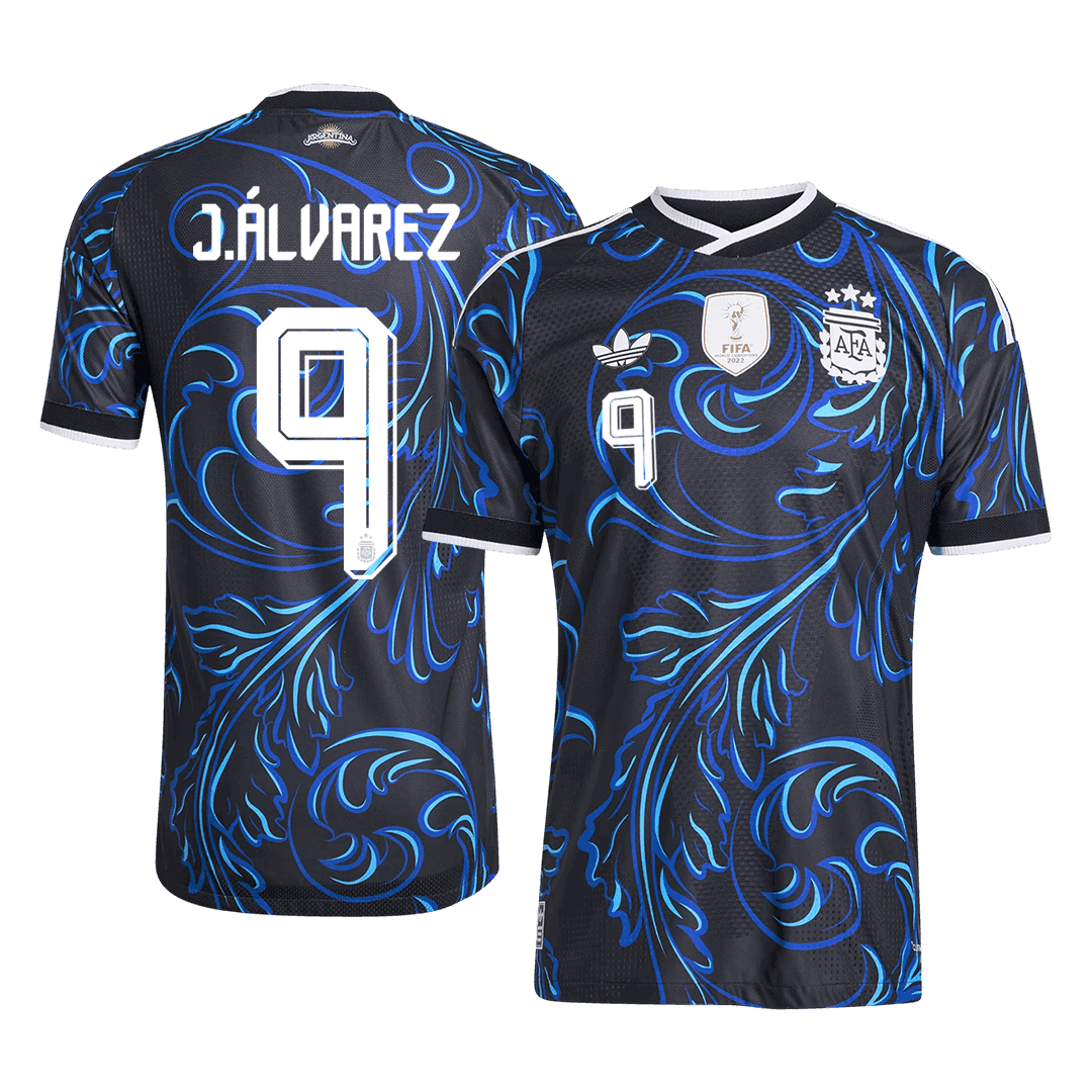 J. ÁLVAREZ #9 Player Version Argentina Away Soccer Jersey World Cup 2026 Black