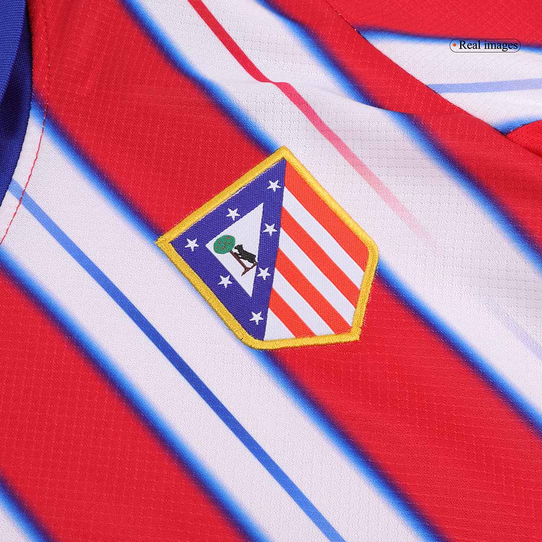 Atletico Madrid Home Soccer Jersey Kit 2024/25 Kids(Jersey+Shorts)
