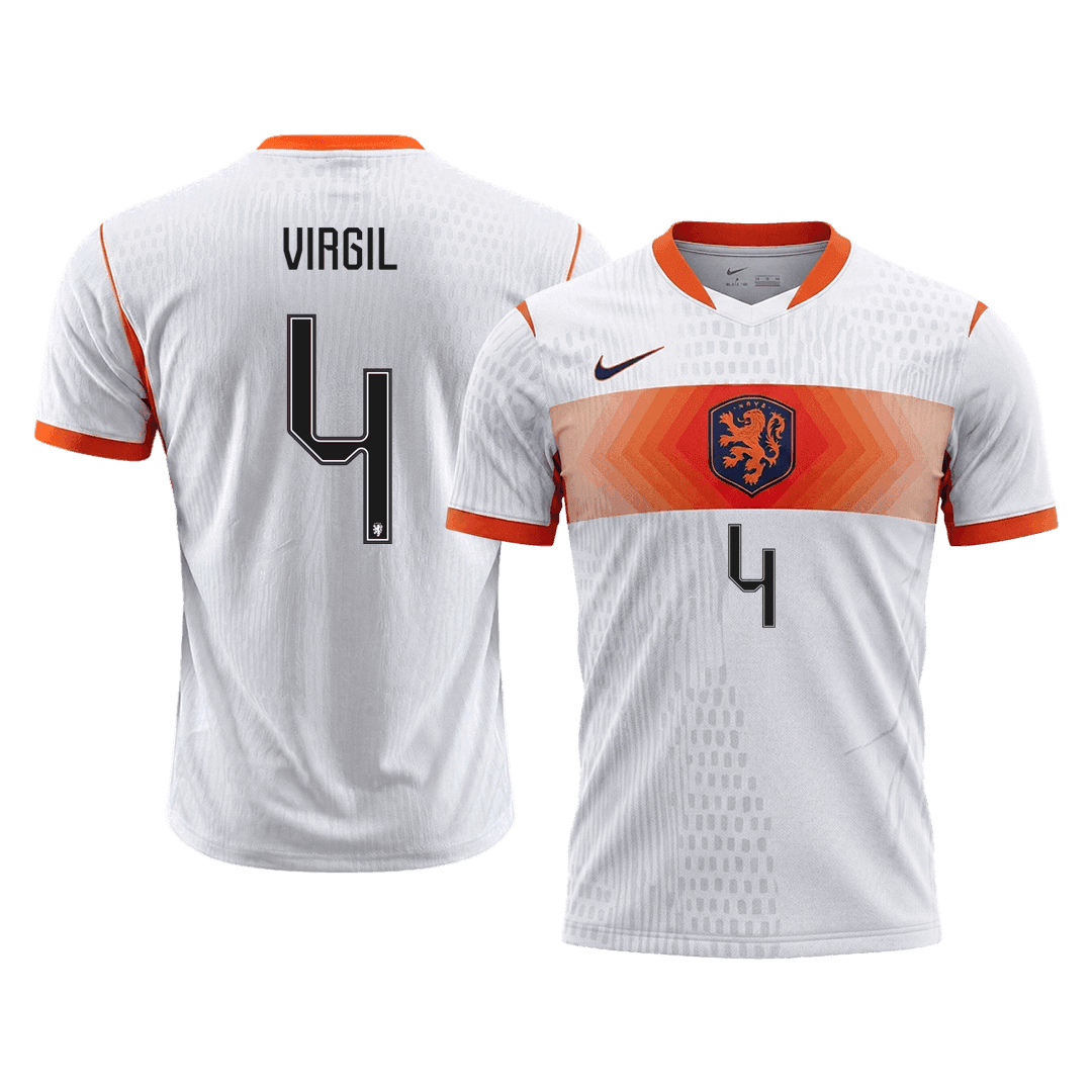 VIRGIL #4 Player Version Netherlands Away Soccer Jersey World Cup 2026 White