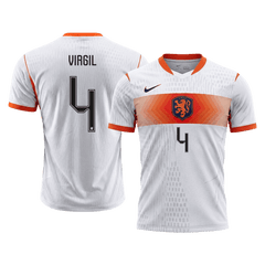 VIRGIL #4 Player Version Netherlands Away Soccer Jersey World Cup 2026 White