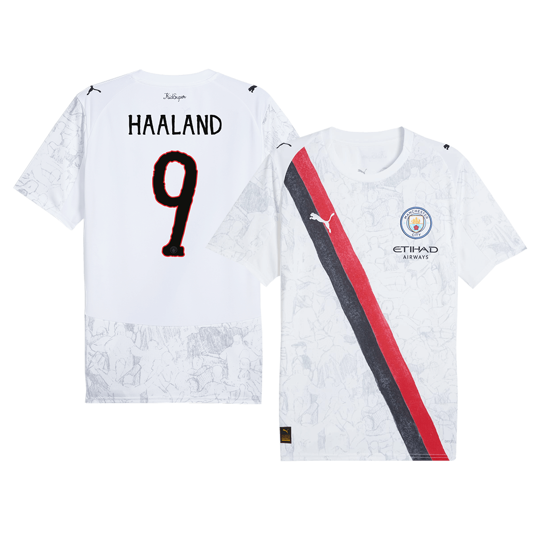 HAALAND #9 Manchester City KidSuper Soccer Jersey 2025/26 White - Club World Cup