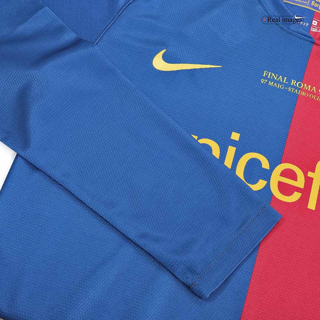 Barcelona A.INIESTA #8 Home Soccer Jersey Retro 2008/09 - Long Sleeve (UCL Final)