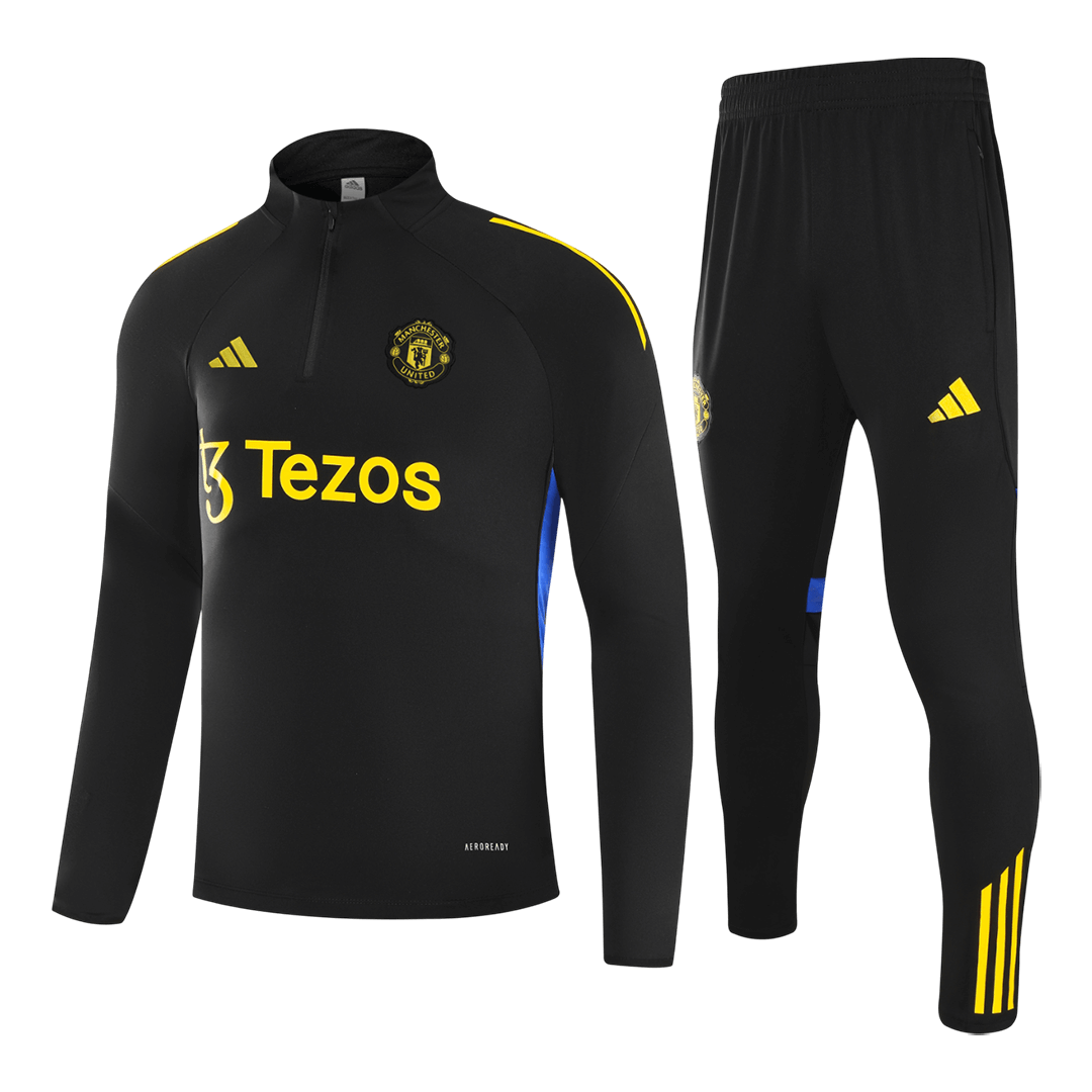 Manchester United Zipper Sweatshirt Kit(Top+Pants) 25/26 Black