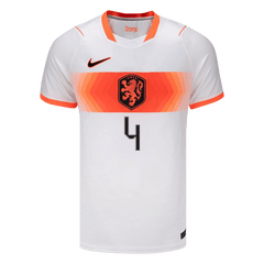 VIRGIL #4 Netherlands Away Soccer Jersey World Cup 2026 White