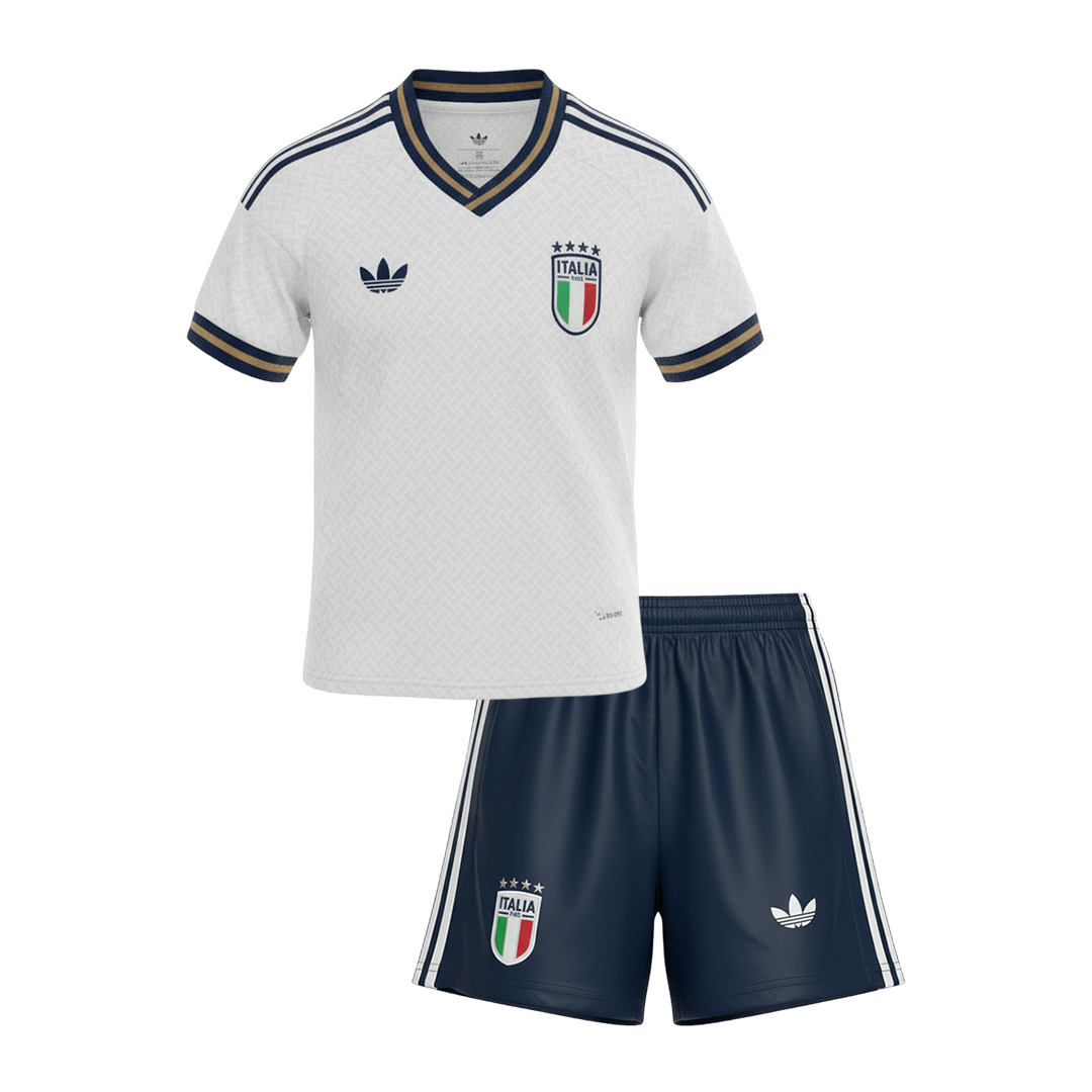 Kid's Italy Away Soccer Jersey Kit(Jersey+Shorts) World Cup 2026 White