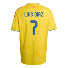 LUIS DíAZ #7 Colombia Home Soccer Jersey World Cup 2026 Yellow