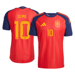 OLMO #10 Men Player Version Spain Home Soccer Jersey World Cup 2026 Red