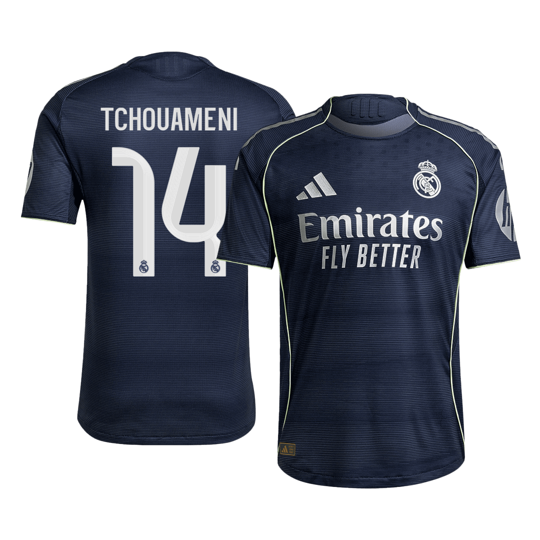TCHOUAMENI #14 Authentic Real Madrid Away Soccer Jersey 2025/26 Navy