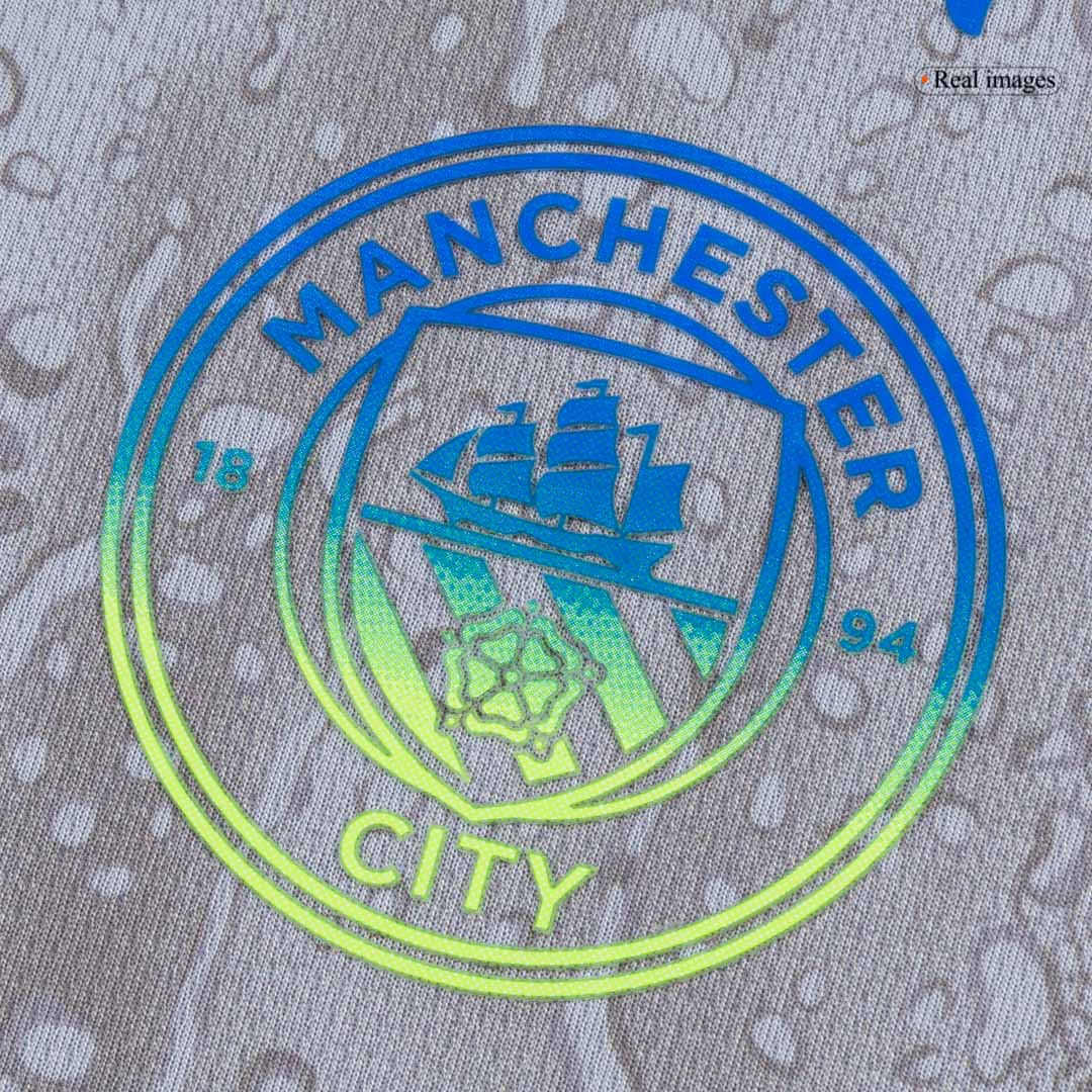 Manchester City Third Away Soccer Jersey Kit(Jersey+Shorts) 25/26  Gray