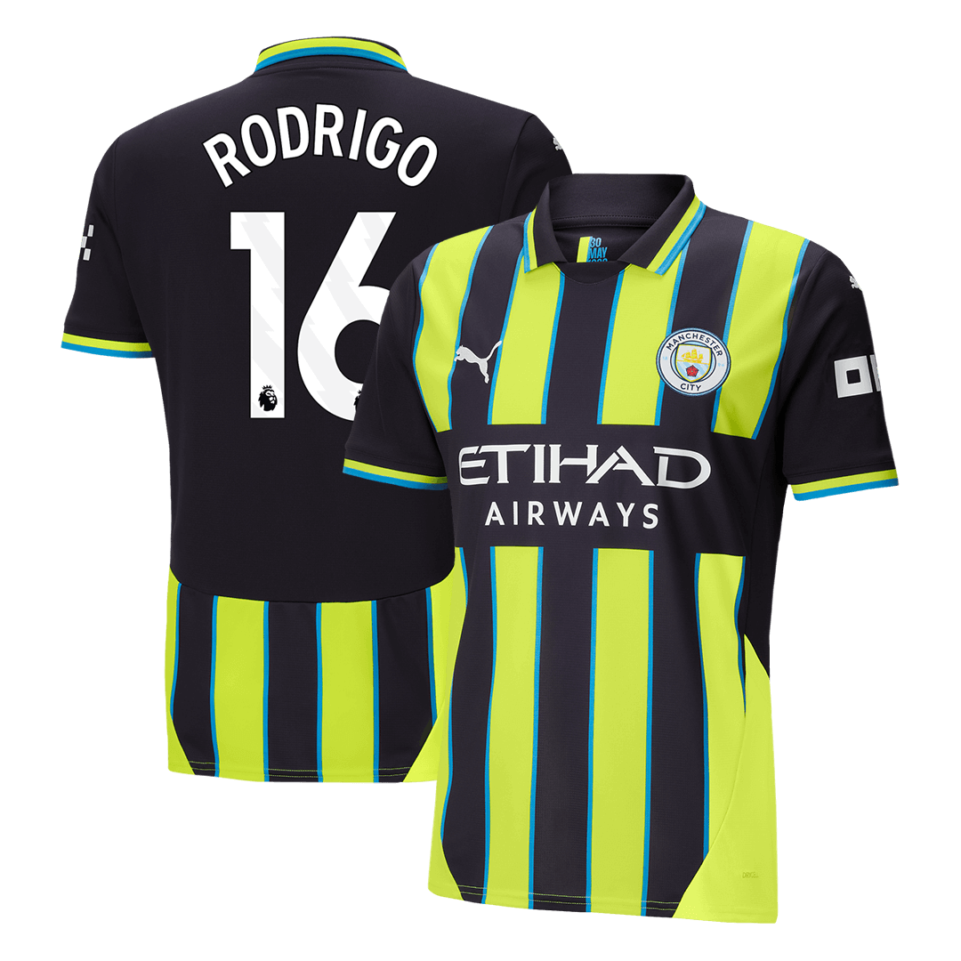 Manchester City RODRIGO #16 Away Soccer Jersey 2024/25