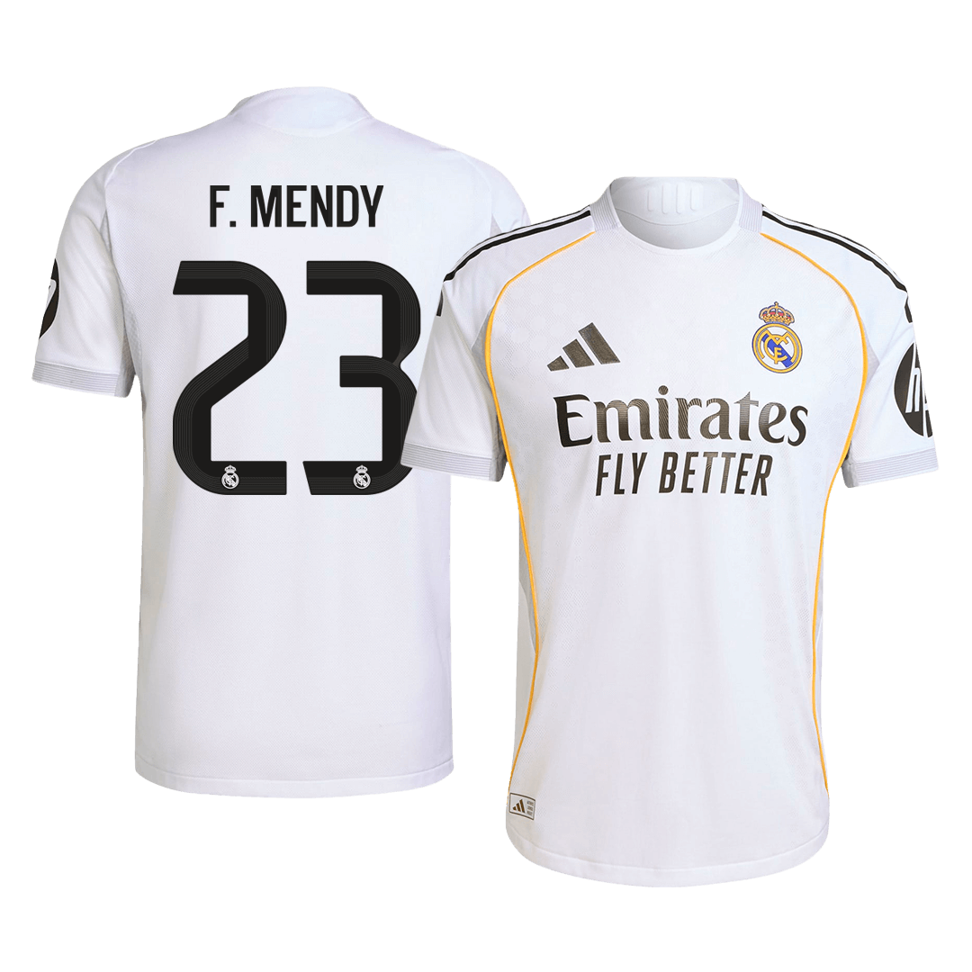 F.MENDY #23 Authentic Real Madrid Home Soccer Jersey 2025/26 White