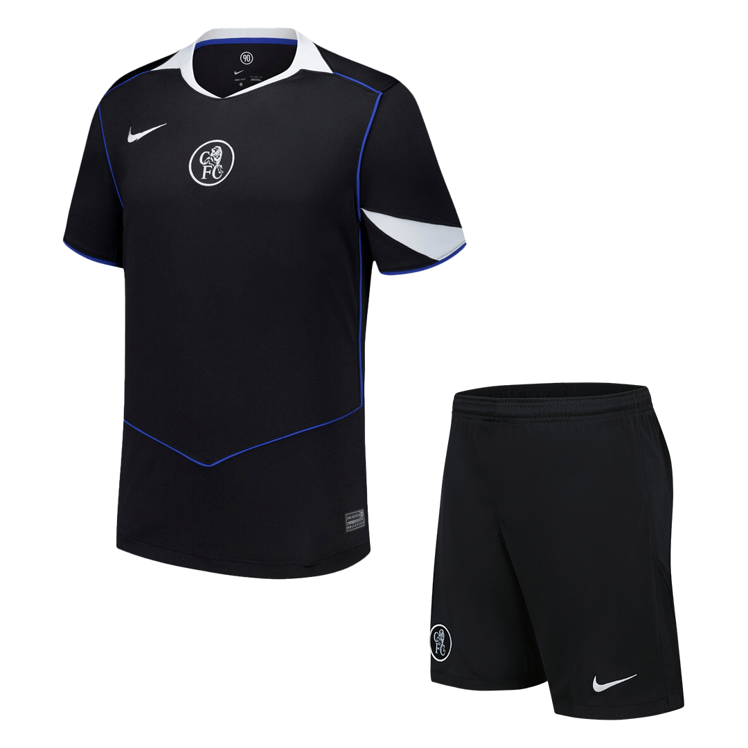 25/26 Chelsea Third Away Soccer Jersey Kit(Jersey+Shorts) Black