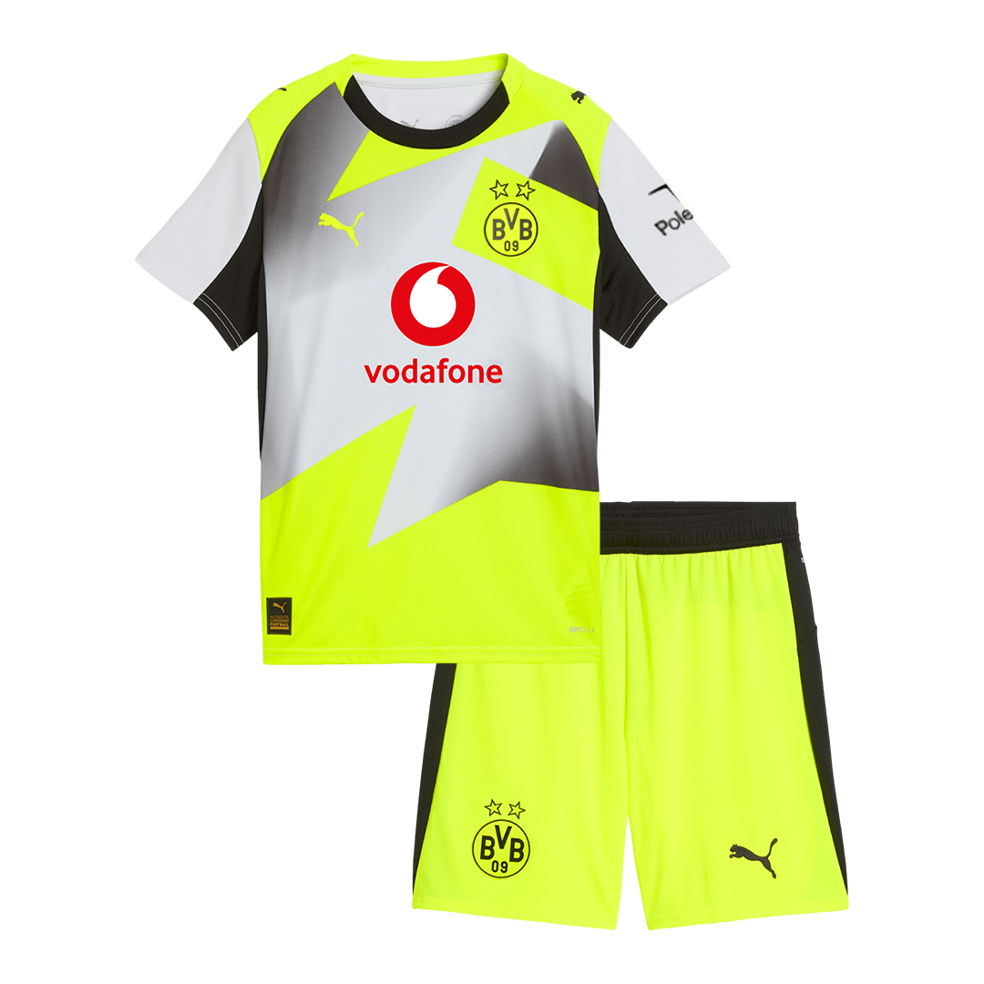 Kid's Borussia Dortmund Away Kit(Jersey+Shorts) 25/26 Gray