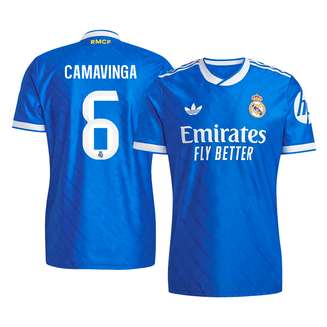CAMAVINGA #6 Authentic Real Madrid Third Away Soccer Jersey 2025/26 Blue