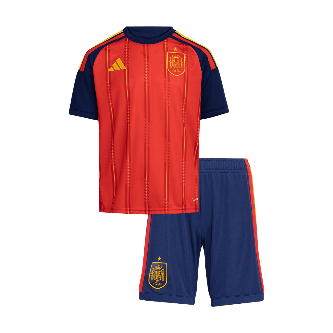 Kid's Spain Home Soccer Jersey Kit(Jersey+Shorts) World Cup 2026 Red