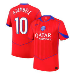 O.DEMBÉLÉ #10 PSG Third Away Soccer Jersey 2025/26 Red