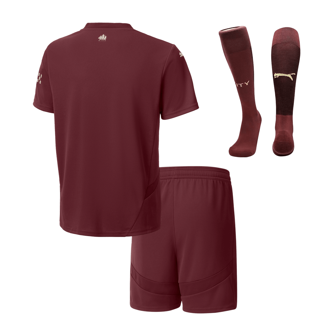 Maillot de football extérieur Manchester City 3e édition 2024/25 pour enfant (maillot, short, chaussettes)
