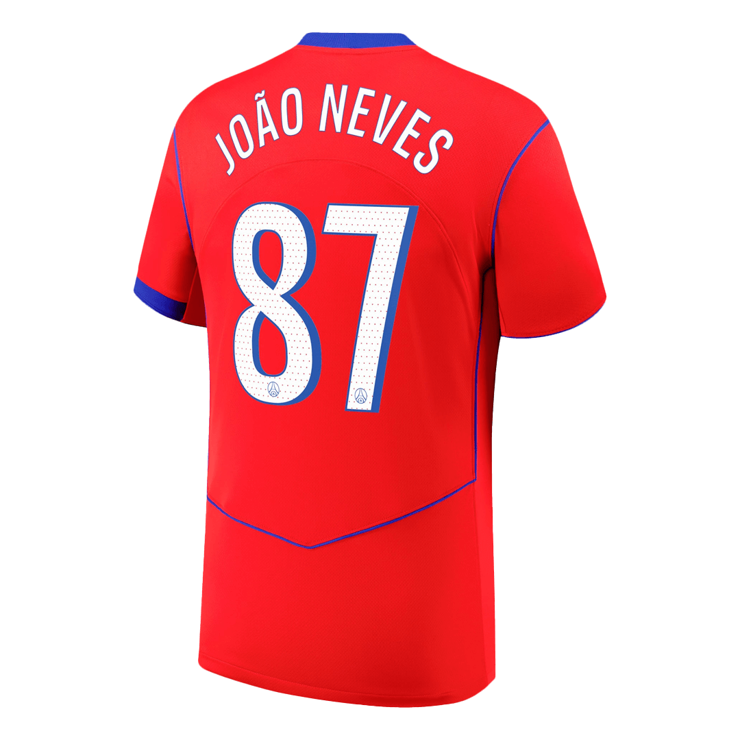 JOÃO NEVES #87 PSG Third Away Soccer Jersey 2025/26 Red
