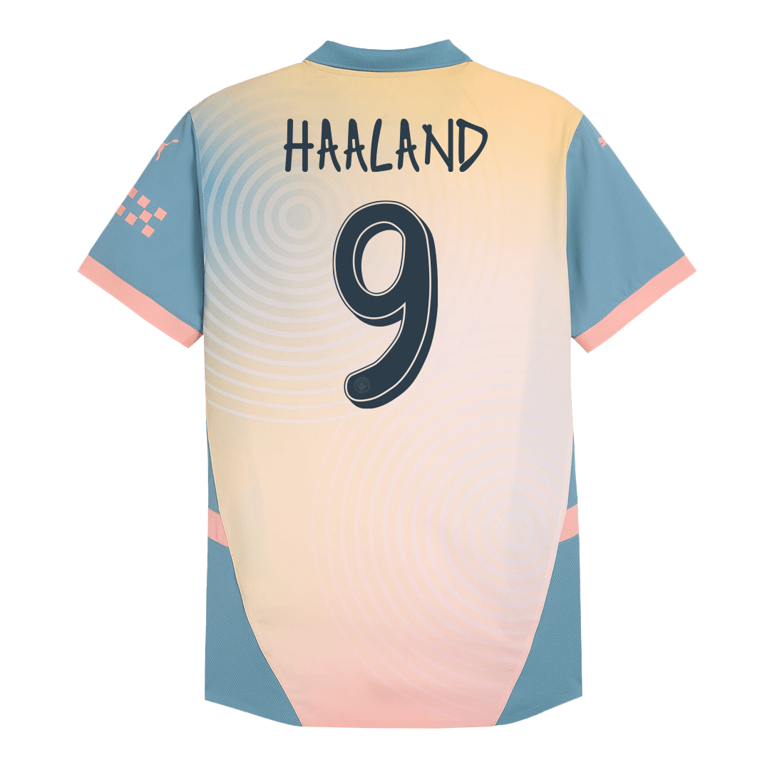 Maillot de football extérieur Manchester City HAALAND #9, 4e édition, authentique, 2024/25 - Definitely City (édition UCL)