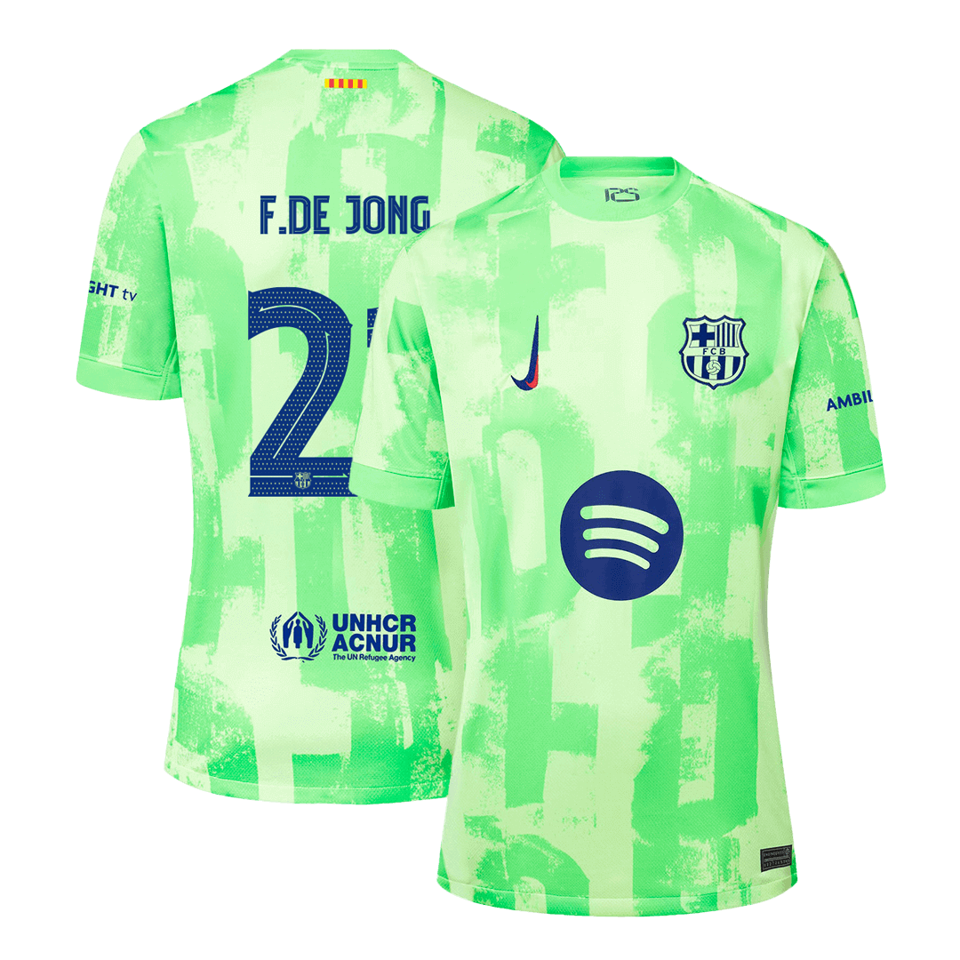 Barcelona F.DE JONG #21 Third Away Jersey - UCL（Spotify Logo Without Text）