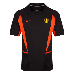 Men Retro Fan Version Belgium Away Soccer Jersey World Cup 2002 Black