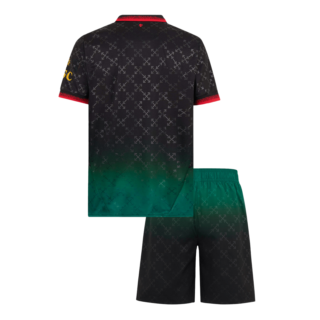 AC Mailand Viertes Auswärts-Fußballtrikot (Trikot + Shorts) 2024/25 Grün &amp; Schwarz für Kinder