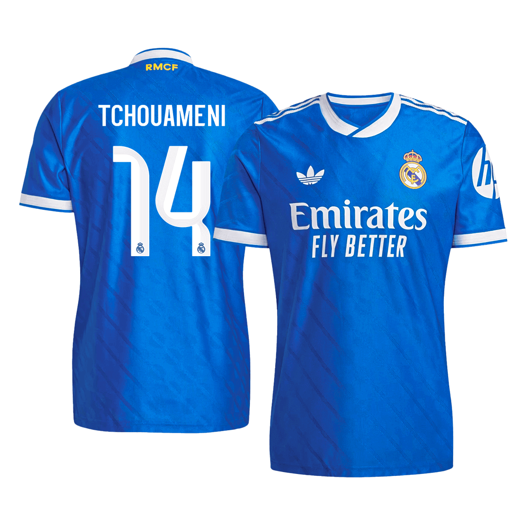 TCHOUAMENI #14 Authentic Real Madrid Third Away Soccer Jersey 2025/26 Blue