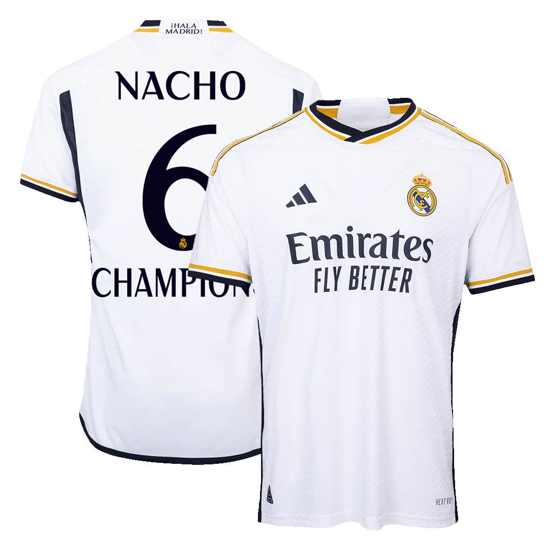 Real Madrid NACHO #6 CHAMPIONS Home Jersey Authentic 2023/24