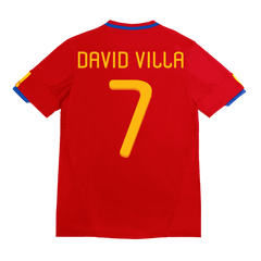 Spain DAVID VILLA #7 Home Soccer Jersey Retro 2010