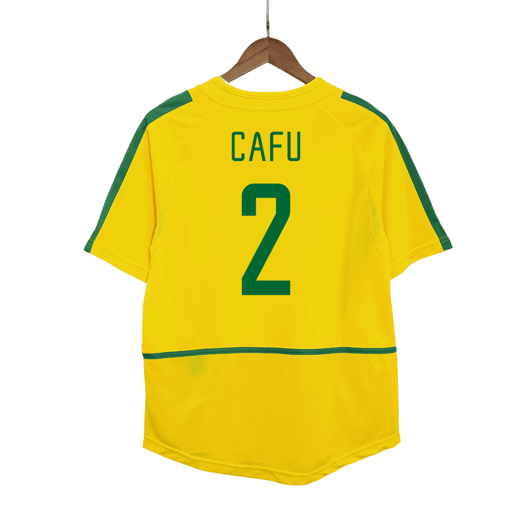 Brazil CAFU #2 Home Soccer Jersey Retro 2002/03