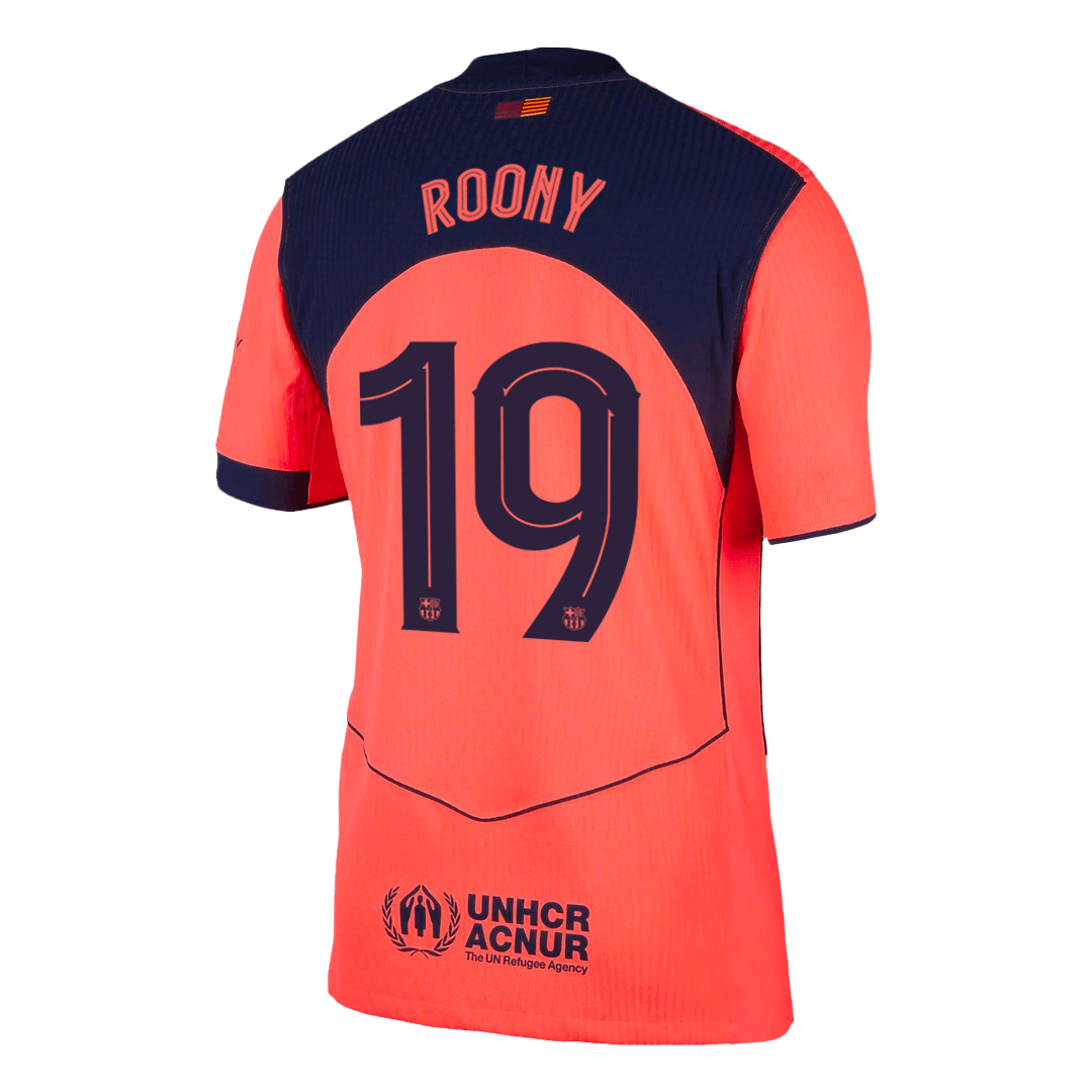 ROONY #19 Authentic Barcelona Third Away Soccer Jersey 25/26 Orange- UCL