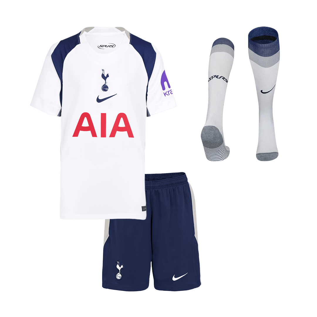 Kid's Tottenham Hotspur Home Soccer Jersey Kit(Jersey+Shorts+Socks) 25/26 White