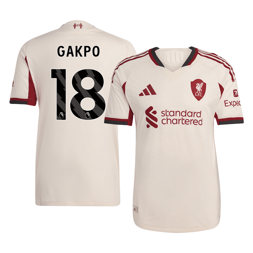 GAKPO #18 Authentic Liverpool Away Soccer Jersey 25/26 White