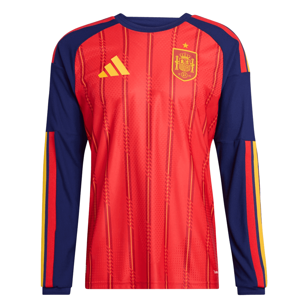 Player Version Spain Home Long Sleeve Soccer Jersey World Cup 2026 Red