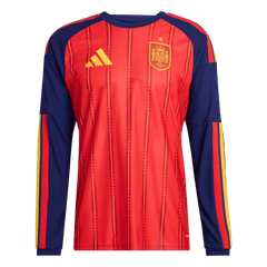 Player Version Spain Home Long Sleeve Soccer Jersey World Cup 2026 Red