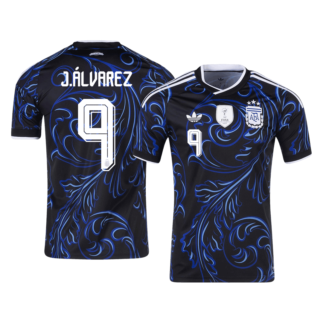 J. ÁLVAREZ #9 Argentina Away Soccer Jersey World Cup 2026 Black