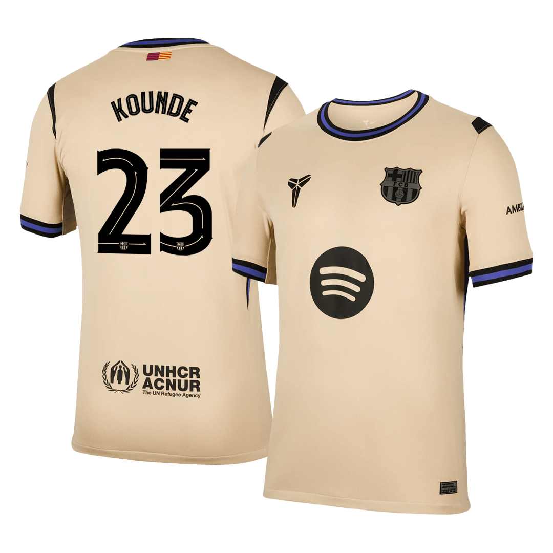 KOUNDE #23 Barcelona Away Soccer Jersey 2025/26 Yellow - UCL