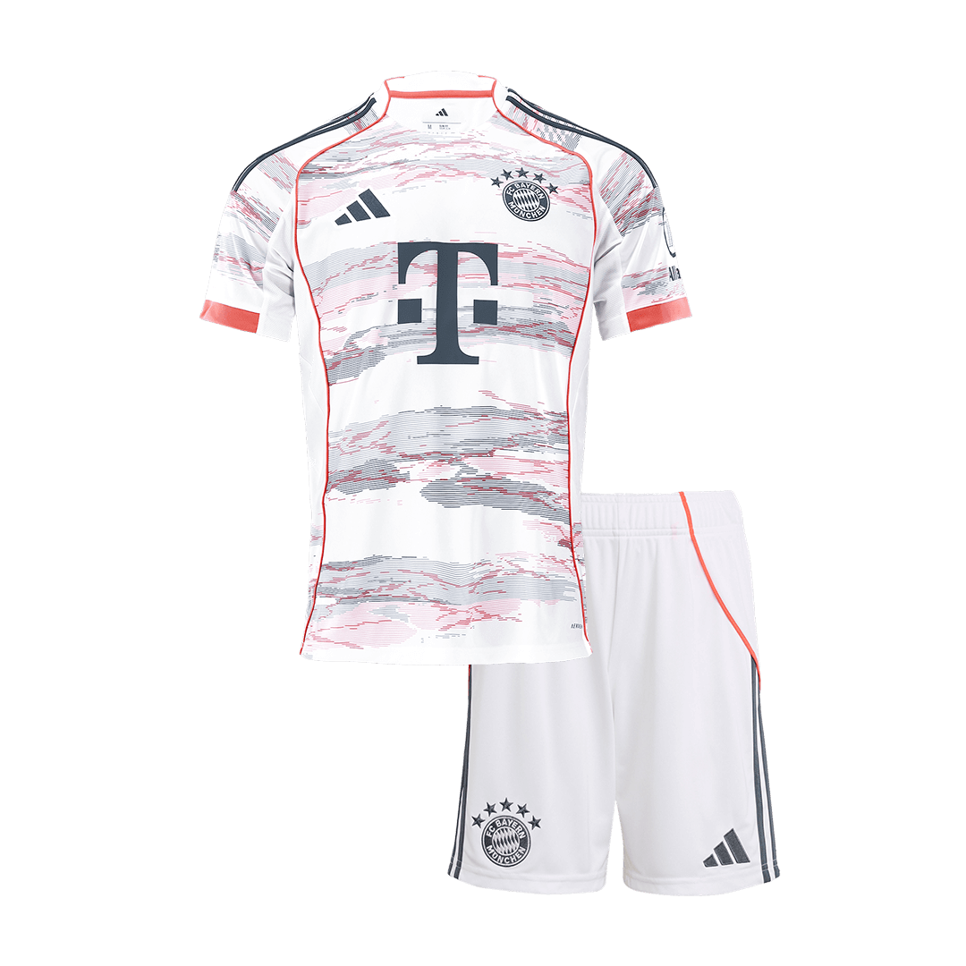 Kid's Bayern Munich Away Soccer Jersey Kit(Jersey+Shorts) 2025/26 White